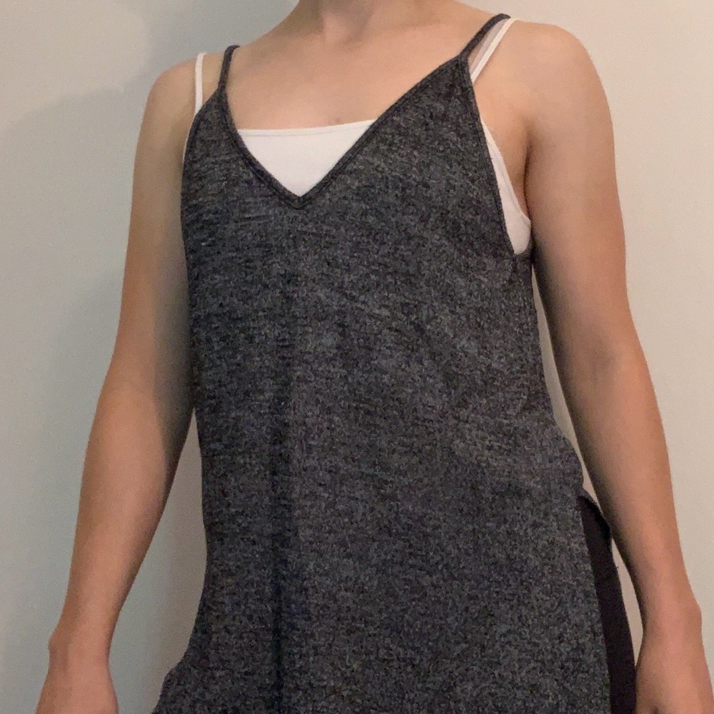 Project Social T Charcoal Double V Camisole
